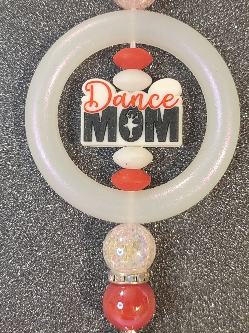 Dance Mom Car Charm - White and Red